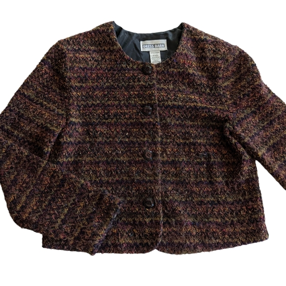 Dress Barn Tweed Cropped Jacket Size Small - Picture 4 of 10
